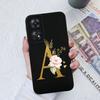 For Oppo Reno 8T 8Z Phone Case Personalized 26 Letter Liquid Silicone Anti Slip Black Cover For OPPO Reno8T 8 Z Lite Coque Funda