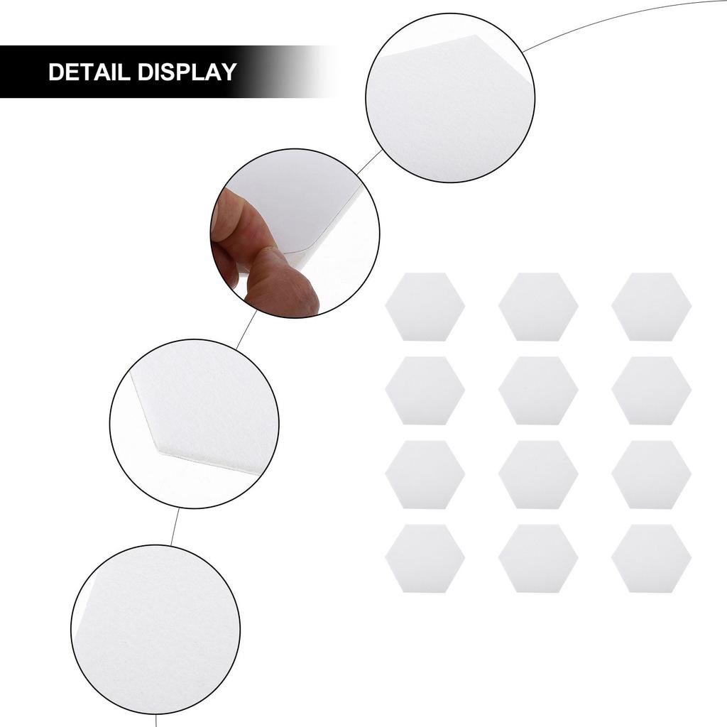 12Pcs Felt Hexagon Wall Board Memo Self-Adhesive Bulletin Board Decorative Tile for Notes Photos Message Display