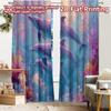 2pcs, 2D FLAT PRINTING Curtains (Without Rod) Ocean Paradise(1) Digital Printing On Holiday Curtains Yarn Curtains Decorations