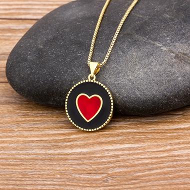 

Nidin New Arrival Trendy Heart Pendant Necklace For Women Female Elegant Chain Necklaces Ladies Romantic Wedding Jewelry Gifts чорний