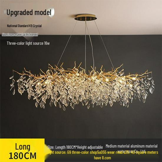 Luxurious K9 Crystal Branch Chandelier: Elegant Lighting for Living Rooms, Bedrooms, or Restaurants
