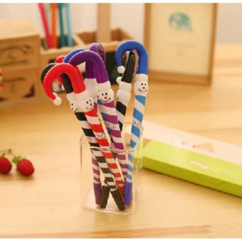 Xiaomi 2026 5pcs/Set Cartoon Umbrella Funny Face Ballpoint Pen Christmas Gifts Clown Christmas Snowman Hat Xmas Gift