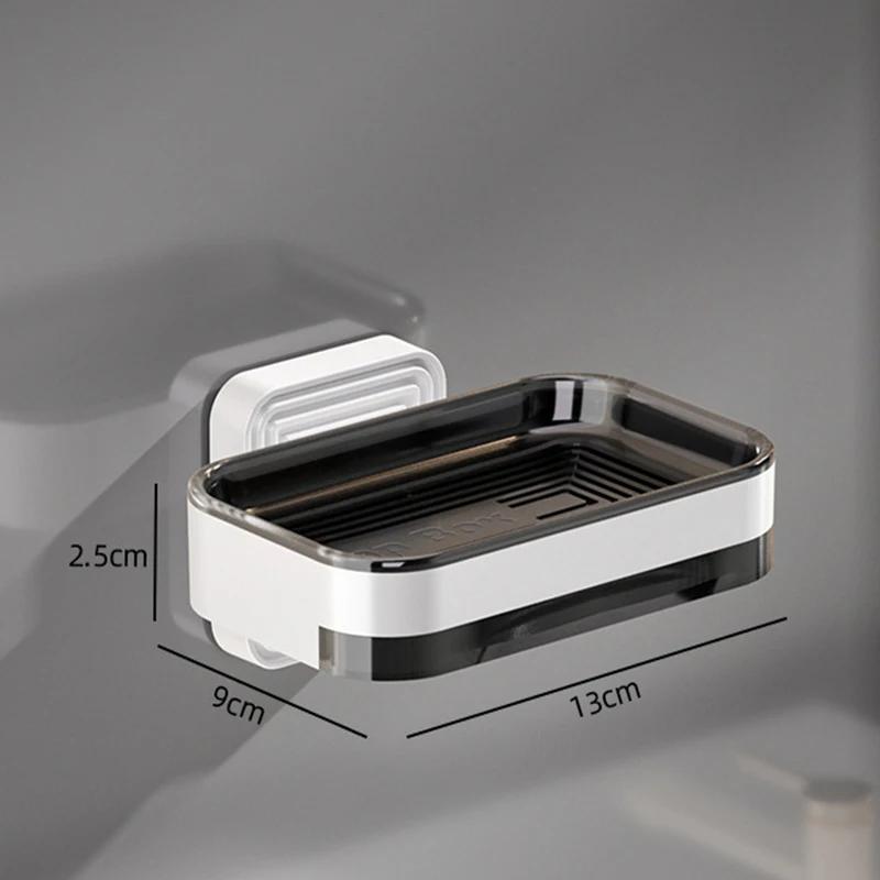 

Настенная двухслойная мыльница, полка для мыла в ванной, бездырокол, ящик для мыла, держатель для слива, ящик для хранения губок