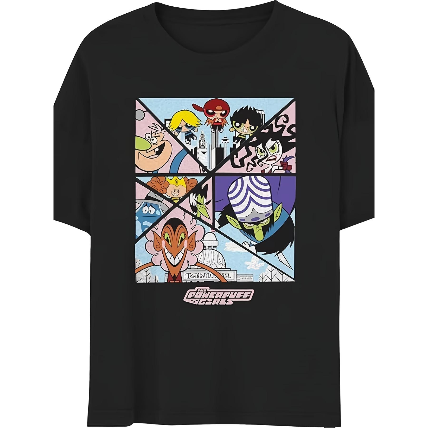 Unisex Short Sleeve T-Shirt Featuring The Villains From Powerpuff in Townsville, An Ideal Present for Fans and Friends S чёрный