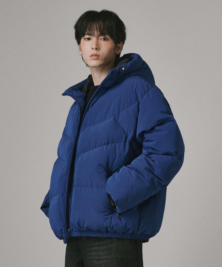Verdnt Cut-Block Quilted Hooded Padded Jumper [Blue]