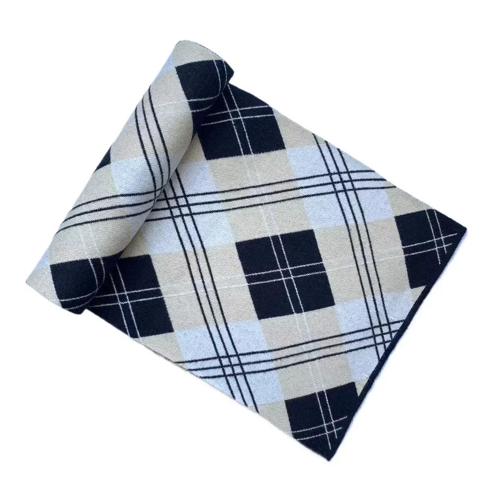 High Quality Classic Design Men's Scarf Autumn Winter Imitation Cashmere Dady's Muffler Business Jacquard Thermal Scaves Male