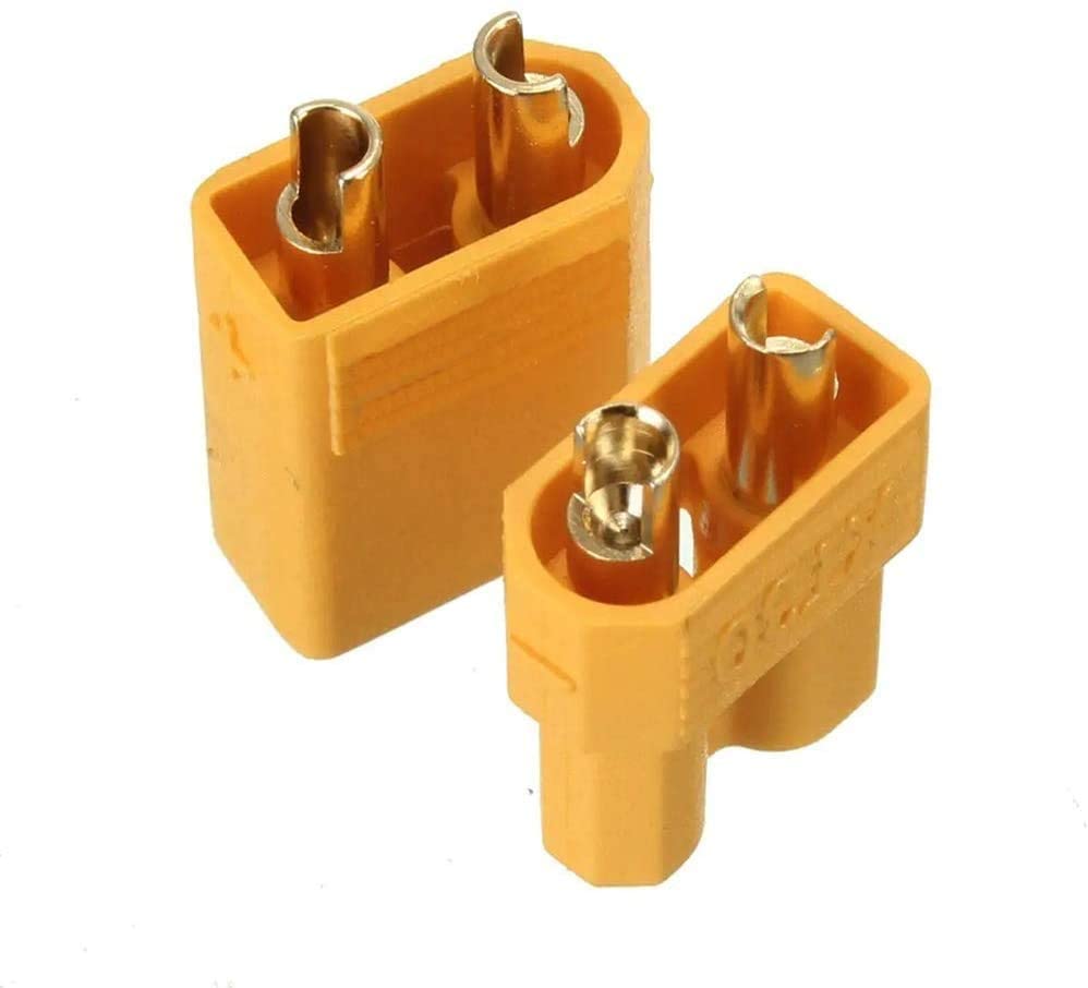 5 Pairs XT30 Male-Female Connectors for RC LiPo Batteries Yellow High-Quality Plastic for Battery JVC Car Stereo Power Supply