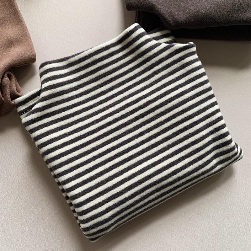 Children's Australian Wool Base Layer: Warm Autumn/Winter High Neck Top for Toddlers, Boys & Girls, Versatile Stretch Shirt, Korean Style.