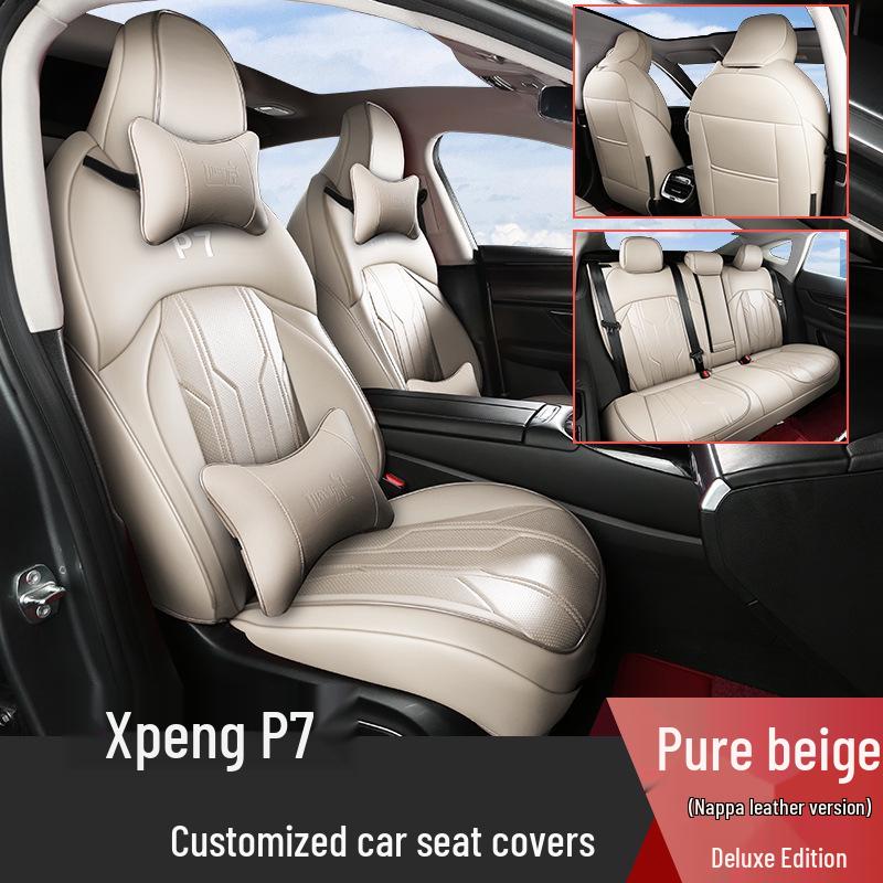 Xiaopeng P7 Five-Seater Full Coverage Leather Seat Cushion, Wear-Resistant and Suitable for All Seasons