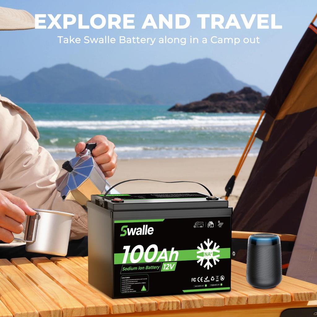 Sodium Ion Storage Battery Swalle 12V 100Ah With Bluetooth Deep Cycle Solar Battery