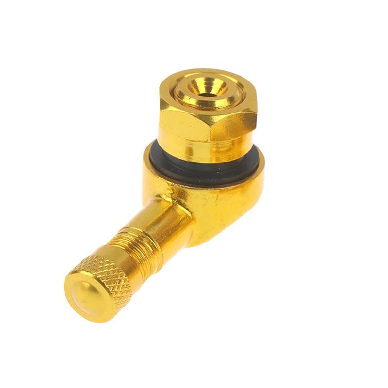 1Pc 90 Degree CNC Motorcycle Tire Valve Stems 17mm Universal CNC Aluminum Tubeless Valve Stems 10 Color Valve Caps золотой
