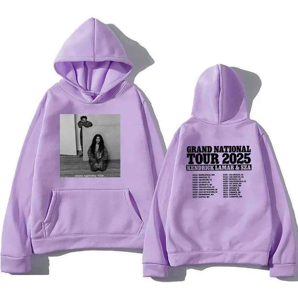 Grand National Tour 2025 Hoodie SZA Kendrick Lamar Herren/Damen Hoodies Harajuku Unisex Winter Fleece Pullover Sweatshirt Vintage