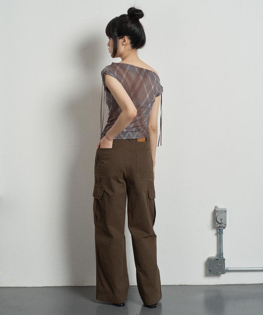SWAYGLOW Solid Cargo Pants Brown