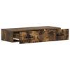 Wall Mounted Side Table Smoked Oak Wood Based Material