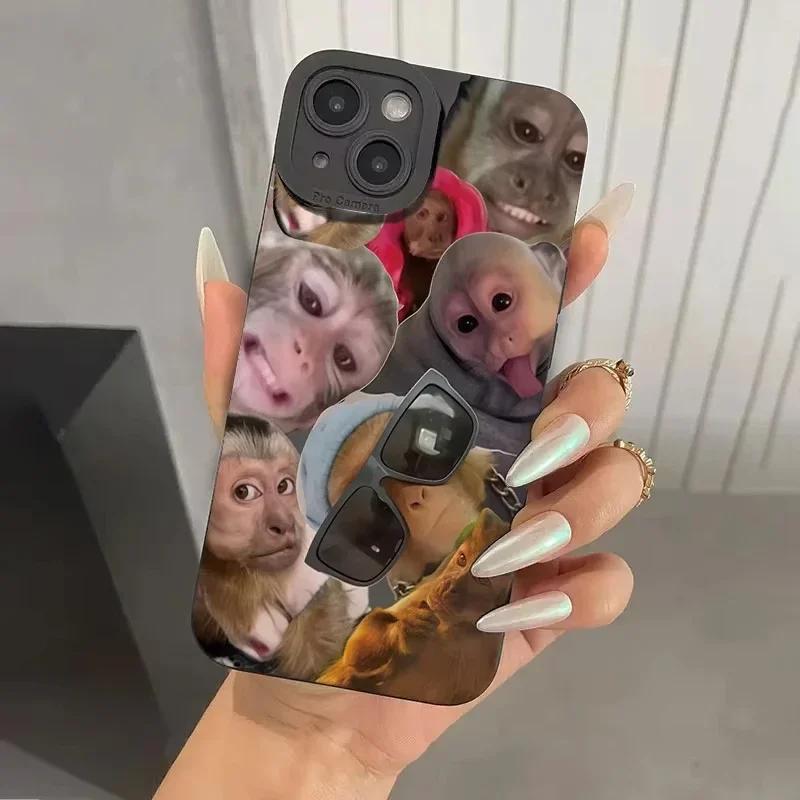 New Creative Monkey Pattern Phone Case For iPhone 16 Pro Max 15 14 13 12 11 XS X XR 7 8 Plus SE Shockproof Soft Cover