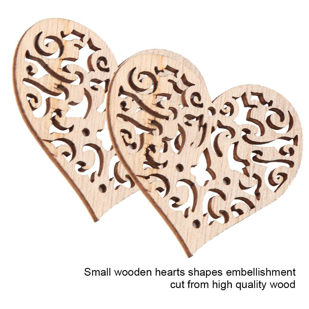 10pcs Hollow Love Hearts Shape Wooden Art Craft Decoration for Home Wedding