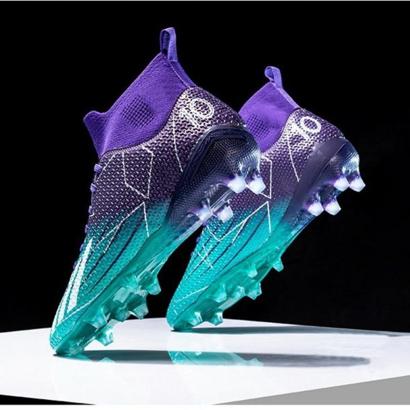 Football shoes long broken nails high top large size breathable artificial grass soft shock absorption fashion men and women training