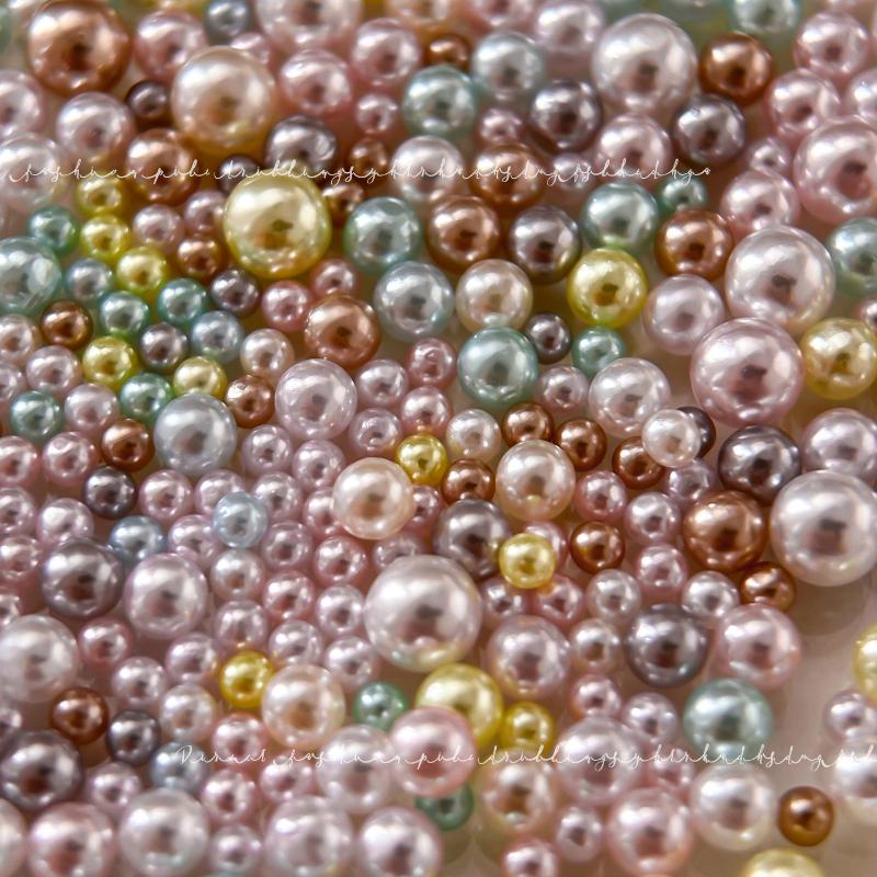 2-4mm Decorative Nail Pearls Resin Charms Stylish Beads for Creative Manicures