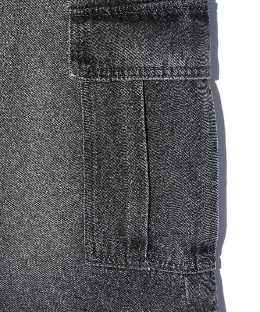 Dist Nine Cut Cargo Long Denim Skirt Grey (Lp3Kf696-072)