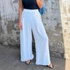 Women's Wide-Leg Pants High Waist Button Decorated Pants Casual Loose Fit Trousers