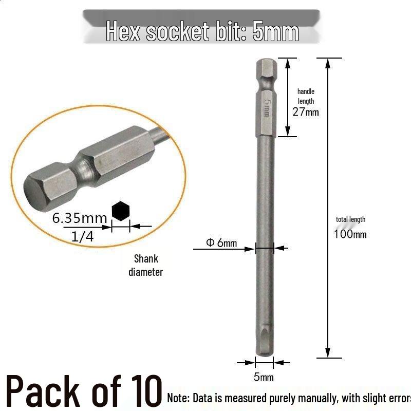 Hex Bit Set for Drills: Super Hard S2 Industrial Extended Screwdriver and Wrench Bits