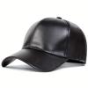 Baseball Leather Plain Color Solid Pu Neutral Gender Women  Men For Caps Spring Autumn Outdoor Adjustable Casual Hats Sunscreen Hat Sports Cap