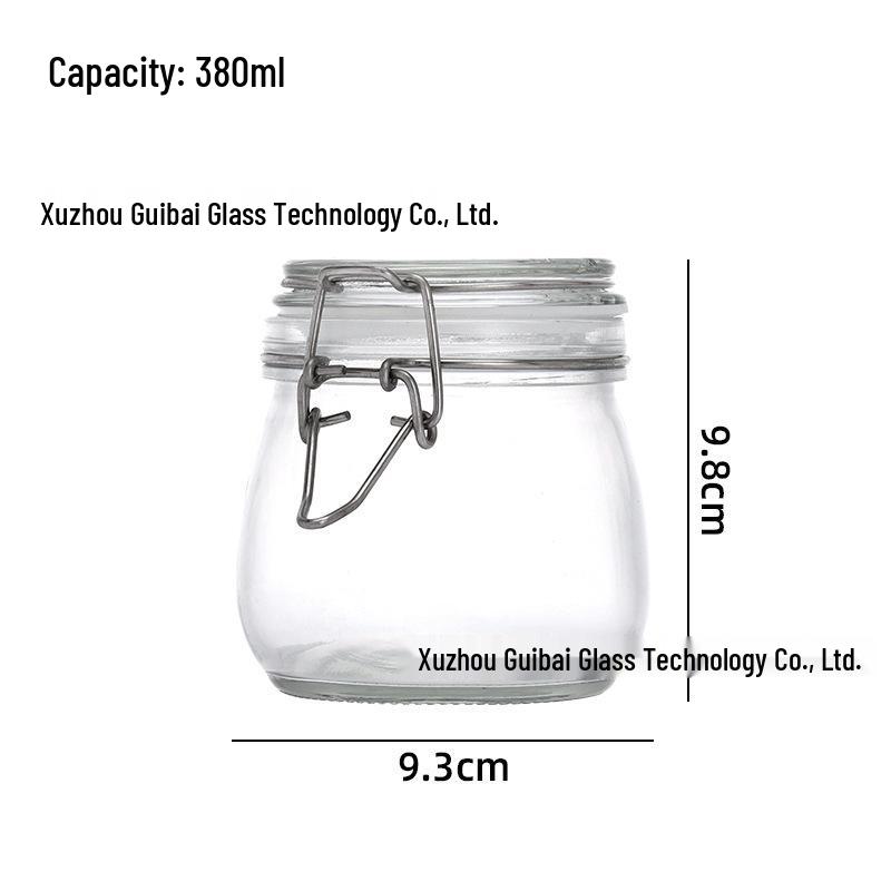 Small Capacity Snap Lid Glass Storage Jar for Dried Fruit & Tea
