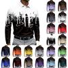 Men's Casual Printed Long Sleeve Button Down Shirt with Lapel Collar for Sports and Daily Wear
