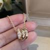 V Gold Material High Quality, Diamonds Full of Diamond Collarbone Chain, European and American Luxury Style