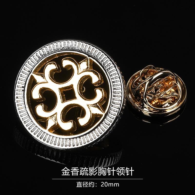 Gift Box Men'S Fashion Temperament Crystal Brooch Collar Pin Suit Brooch Collar Pin Trend Corsage