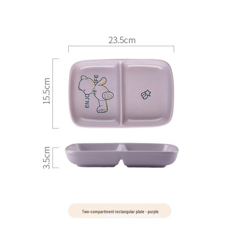 Cartoon Ceramic Divided Meal Plates