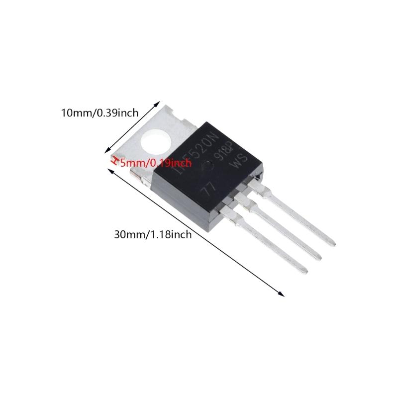 10Pcs High Pressure Resistant IRF540N MOSFET Transistors TO-220 Transistors Kit 100V N-Channel Power MOSFET Transistor