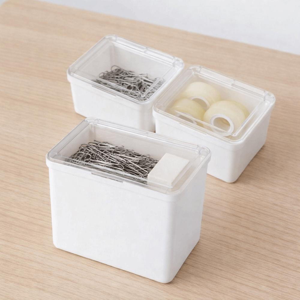 Dust-proof Double-Open Storage Box Flip Cover Small Item Tidy Container  Stationery