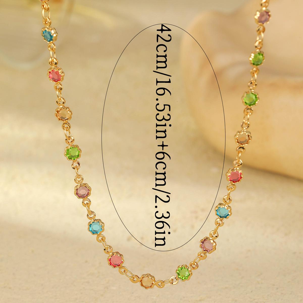 

Красочное ожерелье с цветком из смолы: Медь с покрытием из настоящего золота для женщин