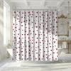 Red Hearts Shower Curtain White Background Cute Love Design Waterproof Bath Decor Elegant Romantic Bathroom Curtains