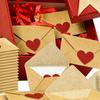 30/60Pcs Heart Stickers Love Letters Envelope Set Blank Mini Cards Mini Cards Set  Valentine's Day