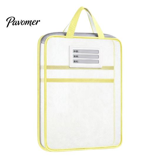 Multi-purpose Storage Kits Transparent Nylon Document Bag, Portable Lightweight Mesh File Organizer with Zipper Pouches And Strap, Large Capacity