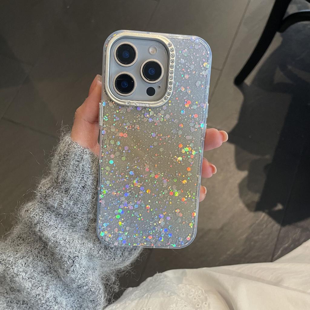 Gradual Change Starry Sky Glitter Applicable To Apple 16promax Mobile Phone Case iPhone15 Masonry Frame 14 Anti-drop 13/12