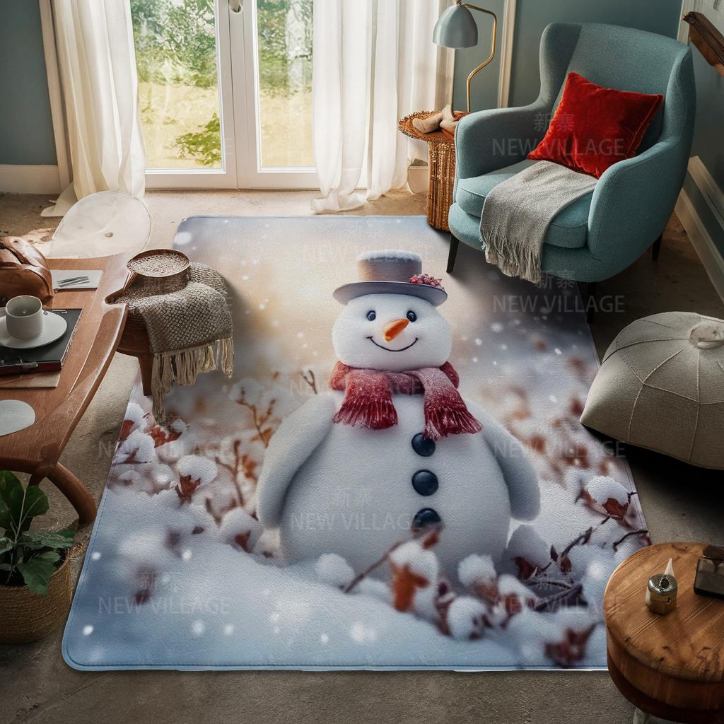 House Entrance Carpet Home Door Mat Living Room Bath Foot Bathroom Non-slip Water Absorption Rugs Bath Merry Christmas Winter