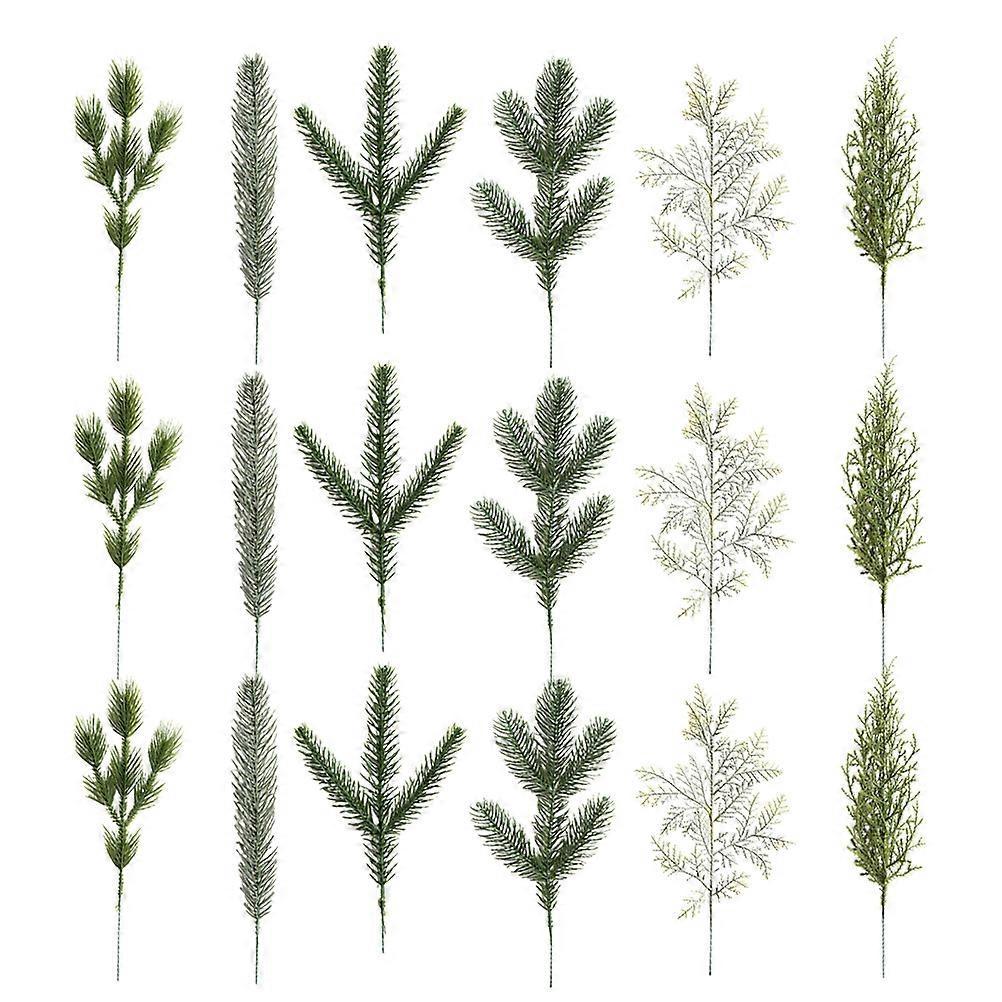 Fake Pine Branches Artificial Leaves For Flower Arrangement Homeowners Event Organizers 18Pcs