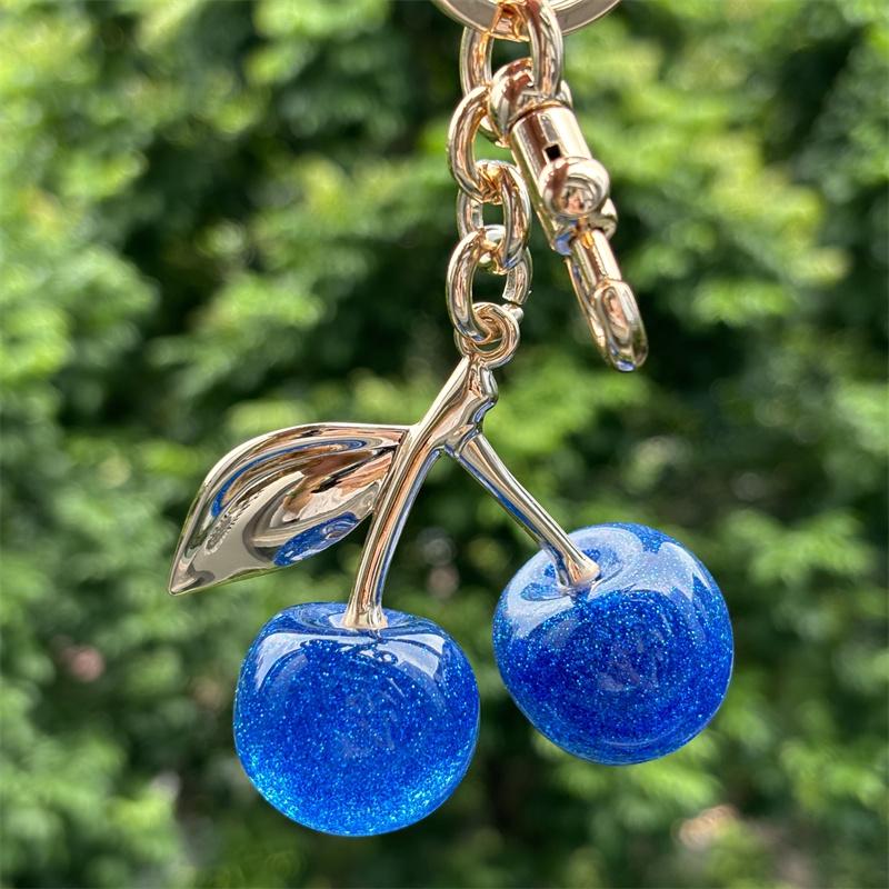 Cherry Charm Handbag Pendant Keychain for Women's Exquisite Internet-famous Crystal Cherry Bag Accessories High-Grade Pendant