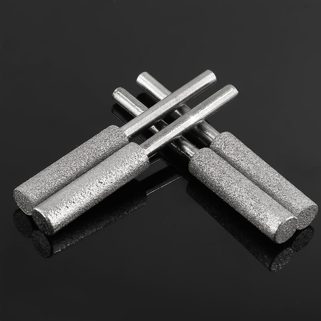 10pcs Diamond Chainsaw Sharpener Set, Titanium Coated Corundum Grinding Bits, Rotary Tool Burr Stone Files