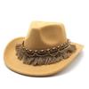 Vintage Ethnic Tassel Felt Hat Unisex British Woolen Hat