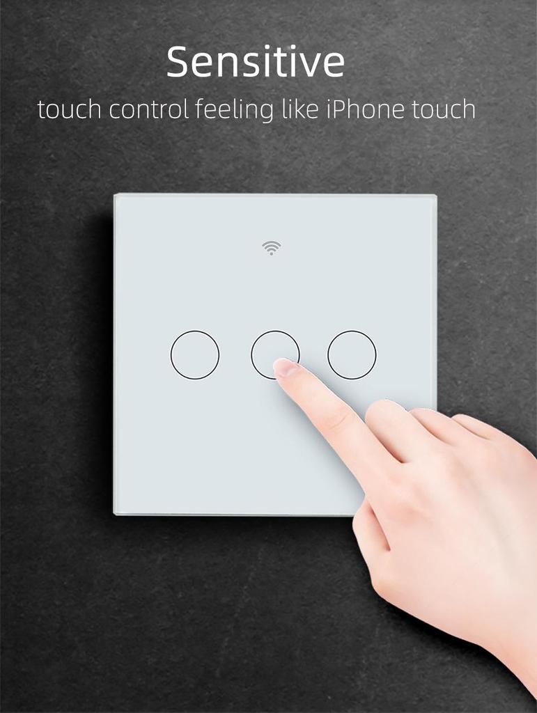 Matter European Standard Smart WiFi Touch Switch (Live/Neutral or Single Live Wire) with Alexa & HomeKit Compatibility.