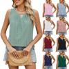 Chaleco plisado hueco de cuello redondo de verano para mujer, camiseta sin mangas