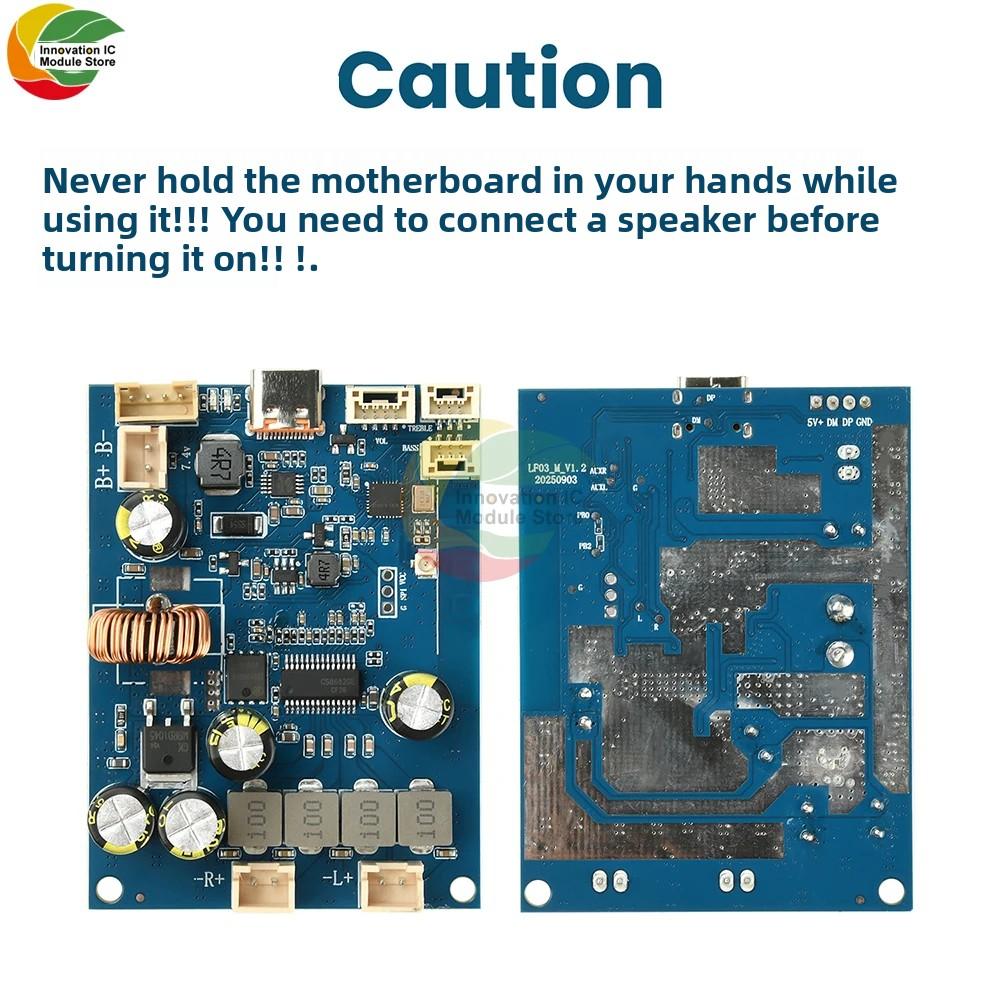 DC 6.6V-8.4V Bluetooth Audio Amplifier Board With 2 * 25W Adjustable Tuning And Integrated Charging Type C