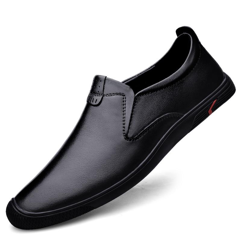 

Модные туфли из натуральной кожи, мужские кроссовки, повседневные, офисные, ручной работы, песочно-черные, на плоской подошве, корейский стиль, роскошные повседневные туфли для мужчин 44 чёрный