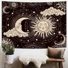 VIKAMA Healing Sun Moon and Stars Tapestry Living Room Bedroom InstagramStyle Warm and Soothing Background Decor