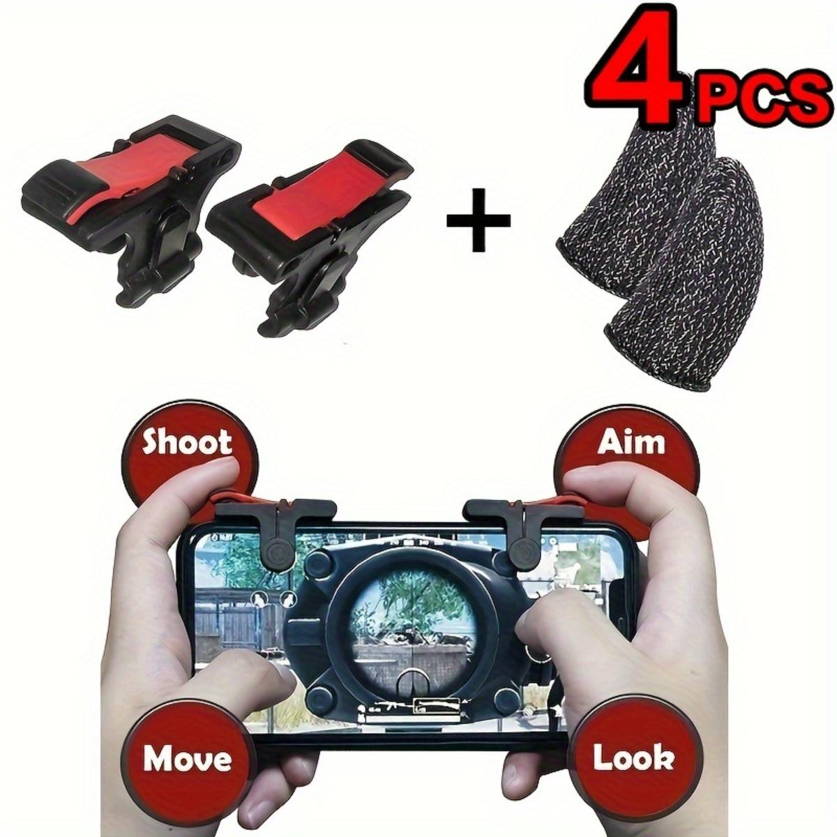

4-piece/set touchscreen thumb finger sleeves and left and right game trigger smartphone game shooting controller No