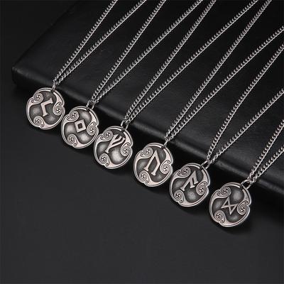 Vintage Noorse Runen Ketting Viking Sieraden Roestvrij Staal Hanger Wicca Amulet Cadeau voor Mannen Vrouwen